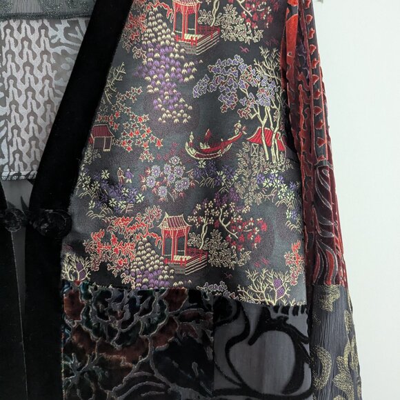 Chico's Velvet and "Chiffon" Topper - Size 3 - Multi Color - Picture 3 of 5